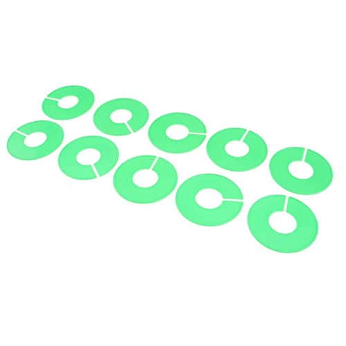 Gitohoni 10 Piezas Separadores Redondos para Perchas de Ropa Divisores de Tamaño para Armario Organizador para Perchas Etiquetas de Plástico Adecuados, Verde