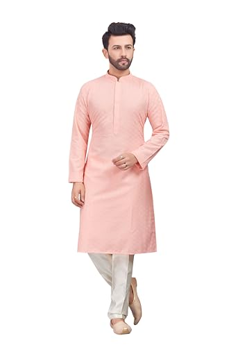 Men's Embroidered Kurta and Straight Pants Set, Multicolor, Viscose Rayon, Knee-Length