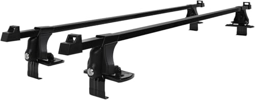 Barres de toit voiture 54 pouces en aluminium noir transversales pour bagages