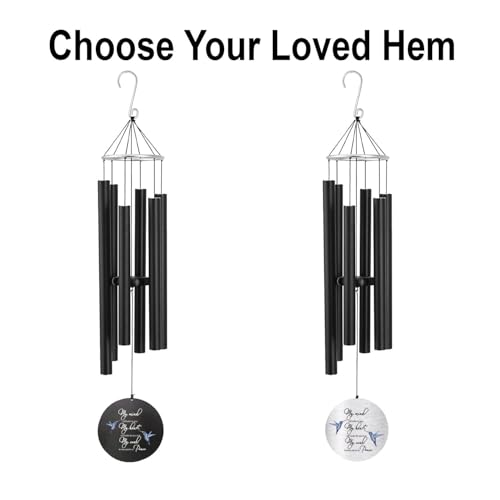 Image of ASTARIN Personalized 30 inch Bereavement Wind Chimes for Outside, Memorial Gift in Remembrance of a Loved One, Sympathy Gift for Loss of Mother Father Husband, Garden Patio Decor