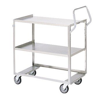 Cole-Parmer Ergonomic Stainless Steel Cart Without Guard Rails; 24 (in) x 15-1/2 (in), 2 Shelves, 300 lb Capacity
