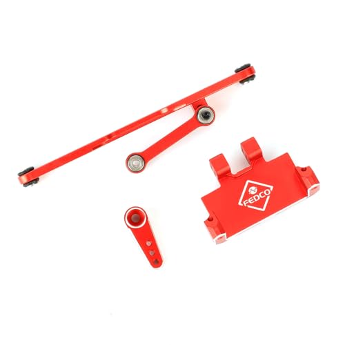 FEDCO SCX24 Servo Mount Adjustable Steering Link and 15T Servo Arm Horn Set for Axial SCX24 Upgrade Parts Gladiator Bronco C10 JLU Deadbolt GX470 1/24 RC Crawler