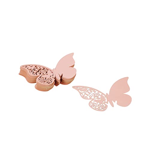 WDONAY Lot de 50 marque-places en forme de papillon perlé découpées au laser pour décoration de fête, mariage, gâteaux, loisirs créatifs, décoration...