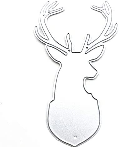 Merry Christams Deer Cutting Dies for Card Making,Elk Head Cutting Dies Cut Stencils for DIY Scrapbooking Photo Album Decorative Embossing Paper Dies for Card Making Templated+Cute Brooch Pin - Image 4