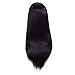 Produktbild Oksea Perücke Human Hair Lace Front Wig Straight Natural Glattes Haar Brazilian Echthaarperücken für Schwarze Frauen (22inch, schwarz)