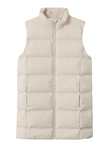 NAME IT Mädchen NKFMELLOW Long Puffer Vest TB Pufferweste, Moonbeam, 128