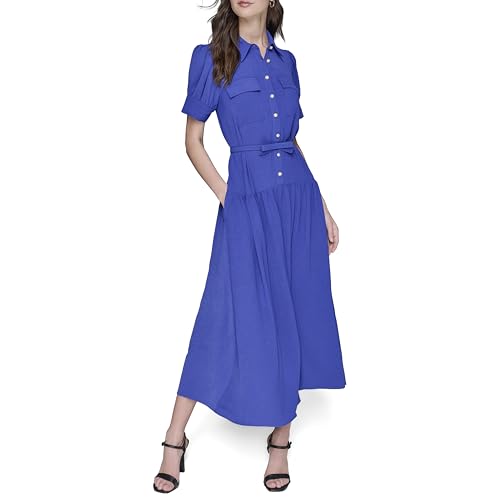 KARL LAGERFELD Women's Short Sleeve Collared Shirtdress2