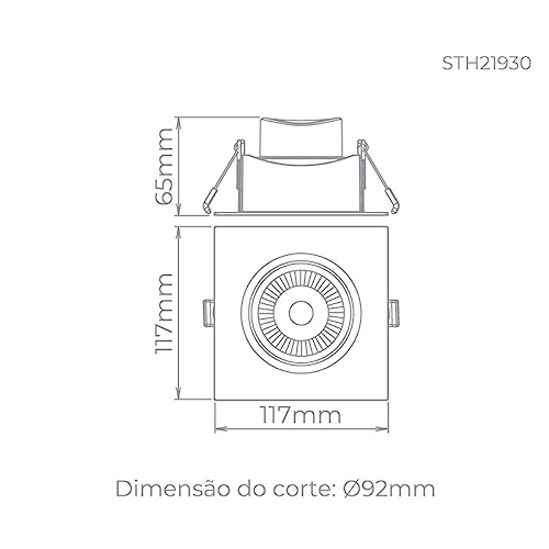 Embutido LED Easy Evo PAR20 7W Quadrado Direcionável Branco 4000K Neutro Stella