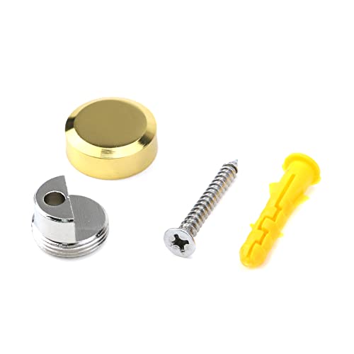 Image of 4 Sets Mirror Clip Round Glass Clamps Clips Mirrors Holder Supporting Sheet Hanging Glass Clips for Dresser Bathroom Walls Fixed Home Hardware Accessories 0.75 inch (Gold)