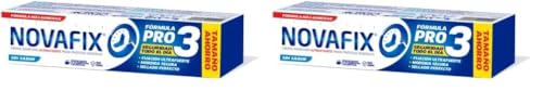 Novafix - Pro3 Sin Sabor - Fijación ultrafuerte - Crema adhesiva dentaduras postizas - 70 g (Paquete de 2)