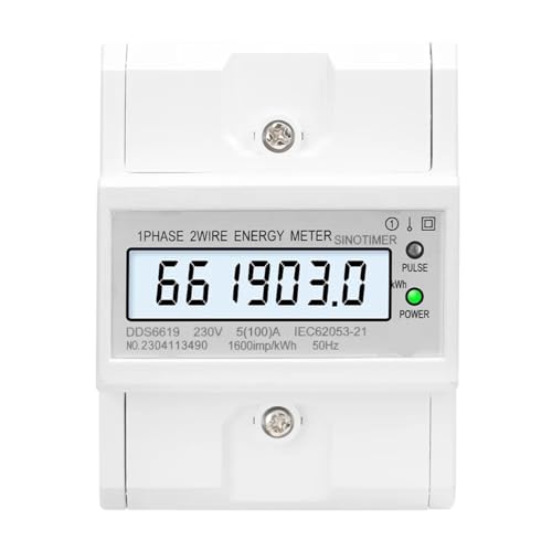 Single Phase Electronic Energy Meter AC 220V 100A 50HZ kWh Counter Consumption Din Rail Analog Electricity Gague Wattmeter