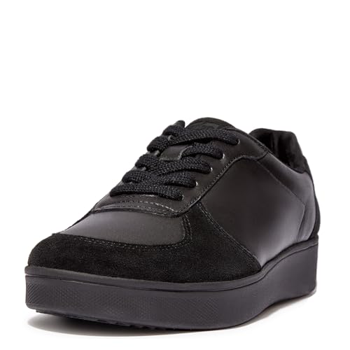 FitFlop Womens Rally Leather/Suede Panel Sneakers2