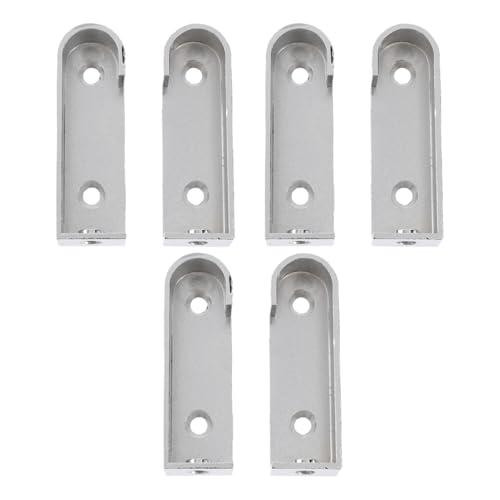Tofficu Soportes para Barras de Armario de Hierro 6 Piezas Base de Brida para Barra de 16 Mm Color Plateado Soporte Resistente en Armarios y Vestidores
