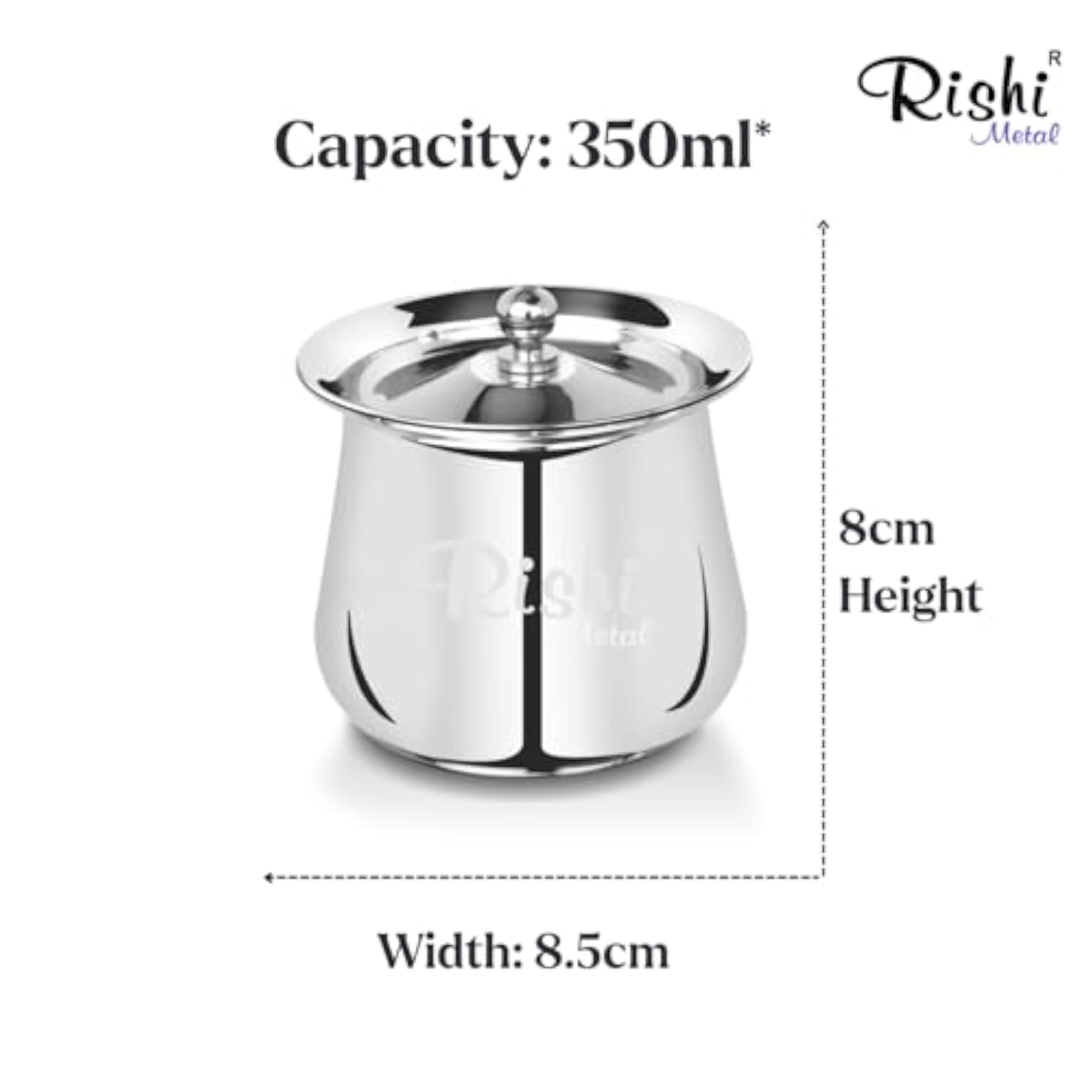 Stainless Steel Ghee Pot with Lid, 350ml