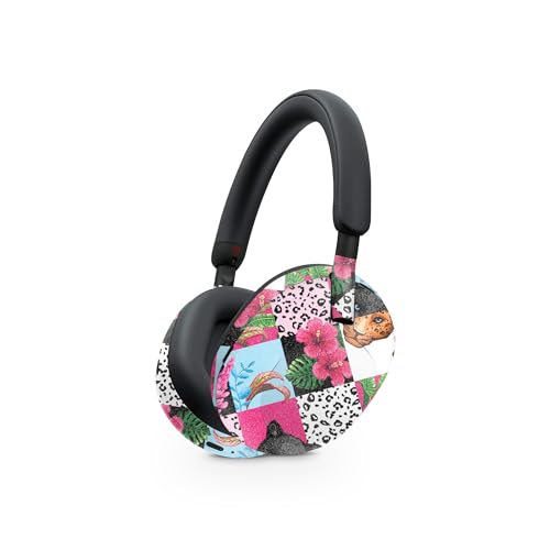 Image of MightySkins Glossy Glitter Skin Compatible with Sony WH-1000XM5 Headphones - Cat Tile | Protective, Durable High-Gloss Glitter Finish | Easy to Apply, Remove, and Change Styles