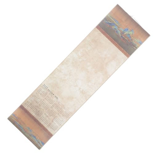 NUOLUX 年壁掛け大判カレンダー 書道練習用宣紙 多目的空紙 巻物型壁飾り 月始まり開運デザイン 家用アート 書道初心者向け