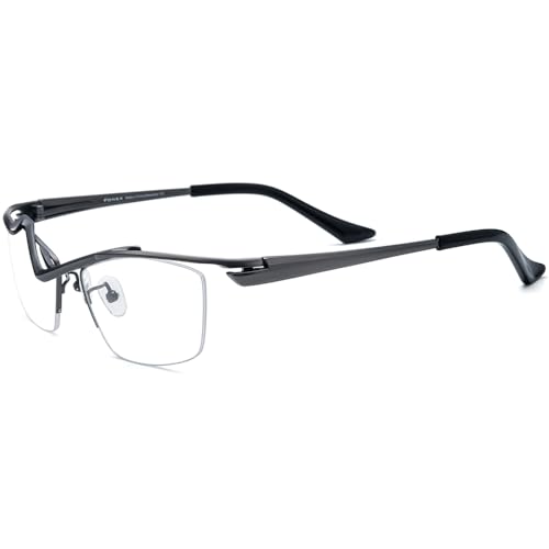 Image of FONEX Pure Titanium Glasses Frame Men Semi Rimless Square Eyeglasses Eyewear DTX416