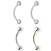 Ruifan 4PCS Clear Bioflex Acrylic Curved Barbell Snake Eyes Tongue Ring Retainer Piercing 14G 5/8"