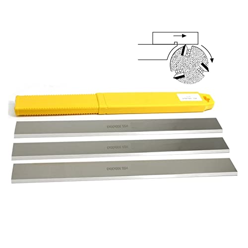ICAMAS HSS Planer Blades Set 3pcs 300mm Resharpenable Thickness Jointer Knives 300 x 30 x 3 mm Woodworking Power Tool Accessories