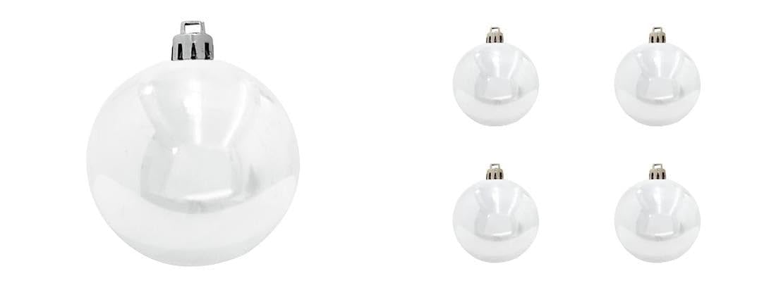 EUROPALMS Dekokugel 10 cm, weiß – 4er-Pack