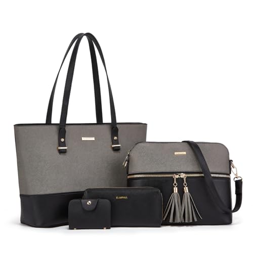 Image of Women Fashion Handbags Wallet Tote Bag Shoulder Bag Top Handle Satchel Purse Set 4pcs