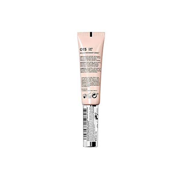 Revlon Concealer Stick, PhotoReady Candid Face Makeup with Anti-Pollution & Antioxidant Ingredients, Longwear Medium-Full Coverage Infused with Caffine,Natural Finish,Oil Free,015 Light, 0.34 Fl Oz