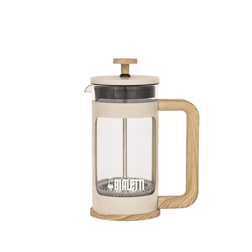 Bialetti - Woody Coffee Press: Nordic-style modern design with soft touch handle: (350ml), Cream