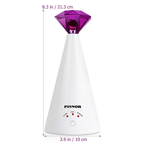 PIXNOR Cat Toy Pet Laser Pointer for Cats Automatic Rotating Catch Training, Adjustable 3 Speeds, Automatic Rest Period, Pretty Diamond Shape, Battery Powered - Thumbnail 2