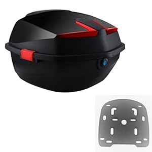 Evports 48Lmotorcycle Tail Box Top Case For Helmet Luggage, Waterproof Motorcycle Top Box Scooter Universal Storage Trunk Abs Hard Shell/Black 3 31+vqpjevql. sl500 . ss300