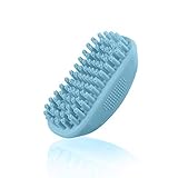 ペットバスマッサージドッグブラシ 犬用マッサージやシャンプーに最適なグルーミングコーム 犬、猫、短い髪や長い髪の小動物 - 柔らかいゴム製の毛がペットの毛皮を優しく取り除きます