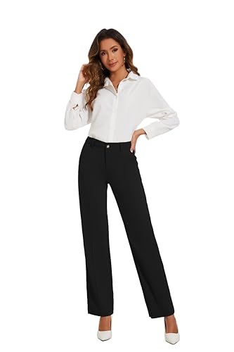Womens Dress Pants Stretchy Business Casual Work Pants Straight Leg Slacks for Office3