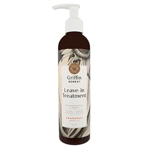 Griffin Remedy Leave-In Conditioner Treatment-Lightweight Moisture Formula to Smooth Frizz and Add Shine For All Hair Types-All Natural, Sulfate Free, Paraben Free, 8 fl oz