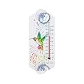 Taylor Rainbow Hummingbird Indoor Outdoor Suction Cup Thermometer, Decor for Patio, Pool, or Garage, 8 Inch, Multi