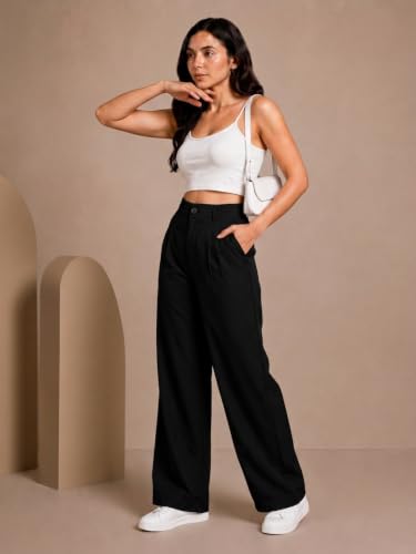 Image of Womens NS Lycra Korean High Waist Straight Pants