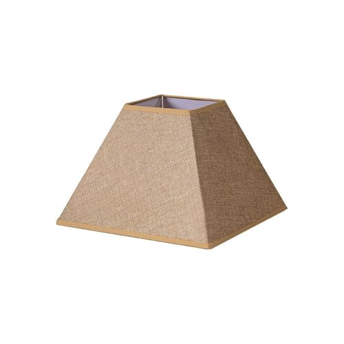 Pantalla - pantalla de yute marrón con forma de pirámide, dimensiones de 35x15x25 cm, ideal para lámparas E27 y decoración cálida.