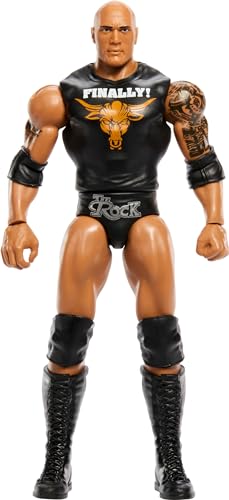 Mattel WWE Top Picks Action Figures, 6-inch Collectible The Rock with 10 Articulation Points & Life-Like Look