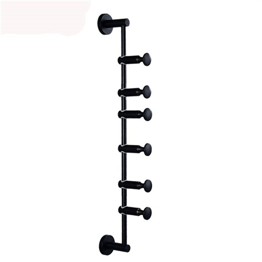 Mobygkfy Svart Freely Adjustable Black Coat Rack, Solid Brass Coat Hook With 3/4/5/6 Hooks For Hats, Scarves, Clothing Handbags(6-Hooks)