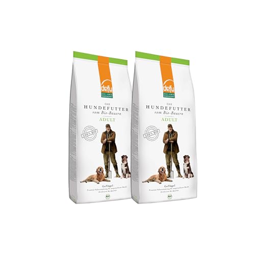 defu Hundefutter | 2 x 12,5 kg | Multipack Adult Bio Geflügel | Premium Bio Trockenfutter für ausgewachsene Hunde