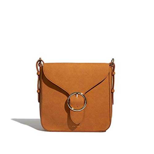 Pixie Mood Scarlette 10.5 x 9.5 Vegan Leather Zippered Crossbody Bag, Cognac Tan