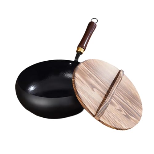 Wok de hierro antiadherente 28 cm con mango de madera miniatura 6
