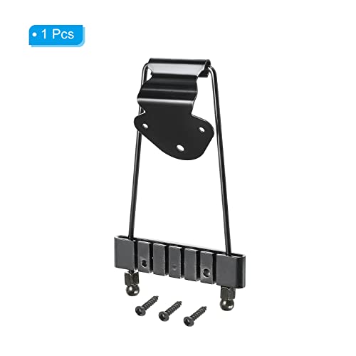 PATIKIL 6 String Guitar Trapeze Tailpiece Bridge for Jazz Acoustic Guitar Bass Replacement Black, 180mm - Image 3