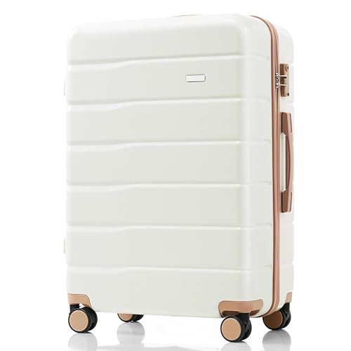 3-Piece Travel Luggage Set - 20/24/28 Suitcases Set with 360° Spinner Wheels and TSA Lock, ABS Durable Lightweight Suitcase Carry On Luggage Set Carry-on Suitcase Set (Beige)3