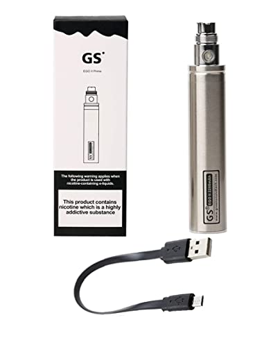 Electronic Cigarette, 2018 Enhanced GS EGO II 2200mAh E-Cigarette Vape Battery with Micro USB Charger 510 E-Shisha E-Cigar Vaporizer Nicotine Free - Silver