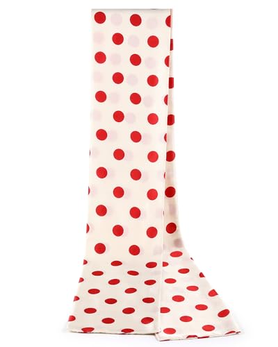 Bunnycool Women Polka Dot Scarf 50s Red and White Scarf for Stylish Retro Neckerchief for Halloween Cosplay Costume
