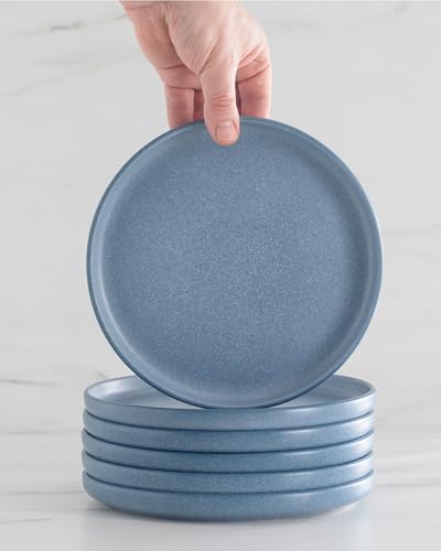 Steingut Geschirrset 6 Pers. 24-tlg Hochwertiges Urban Style TEST SEHR GUT Steingut Geschirr Set - Schüssel- und Teller Set - Tafelservice 6 Personen Geschirrsets Pure Living in matt Blau