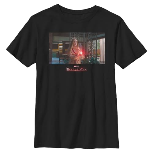 T-shirt WandaVision pour garçon Marvel ScarletVision col rond noir en coton