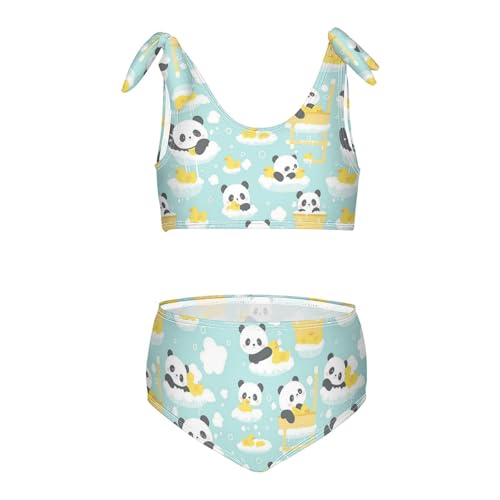 Wusikd Cute Panda Girls Swimsuits Two Piece Duck Swimwear Bikini Set for for Girls Size 3T