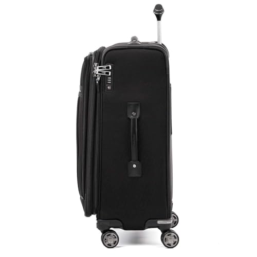 Image of Travelpro Platinum Elite Softside Expandable Luggage, 8 Wheel Spinner Suitcase, TSA Lock, Men and Women (Shadow Black, 2-Piece Set (21 /25))
