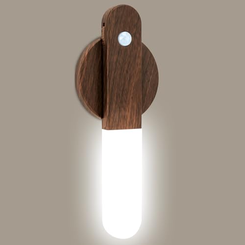 Toowell Lampada da parete a batteria, per interni, senza collegamento di alimentazione, lampada da parete con sensore di movimento, luce notturna con sensore di