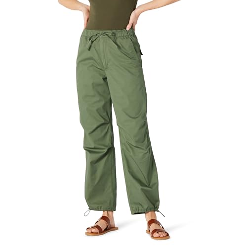 Amazon Essentials Women's Mid-Rise Baggy Loose-Fit Wide-Leg Parachute Pants
